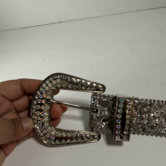 Silver Rhinestone Embellished Belt - Picture 5 of 7